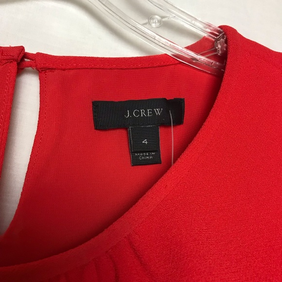 J. Crew Red Dress Sz 4 Cap Sleeve Career Fitted - Picture 3 of 8